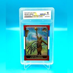 1998 FLEER 23KT GOLD🔥Michael Jordan Prism Holo Refractor🔥Bulls GEM-MT 10 WCG